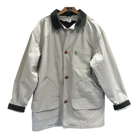 Vintage LL Bean Men’s Flannel Lined Canvas Barn Chore Coat Large USA Made READ - Picture 2 of 12